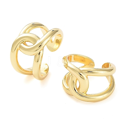 Brass Knot Open Cuff Rings for Women RJEW-D016-09G-1