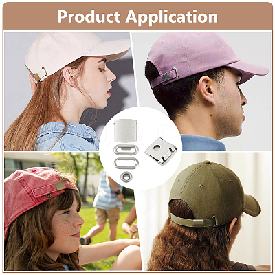 24Sets Brass Baseball Hat Cap Buckle Strap Clasp Clip Kit FIND-BC0014-12MP-1