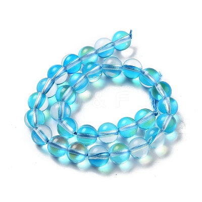 Synthetic Moonstone Beads Strands G-P528-J01-15-1