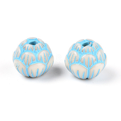 Painted Opaque Acrylic Beads OACR-T029-02H-1
