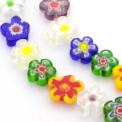 Handmade Millefiori Glass Bead Strands X-LAMP-J035-10mm-M-1