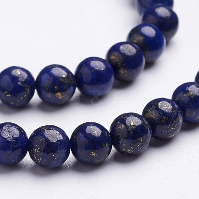 16 inch Grade A Round Dyed Natural Lapis Lazuli Beads Strand G-GSR4mmC123-1