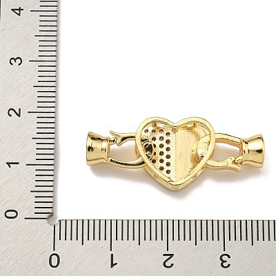 Brass Micro Pave Clear Cubic Zirconia Fold Over Clasps KK-U037-42G-02-1
