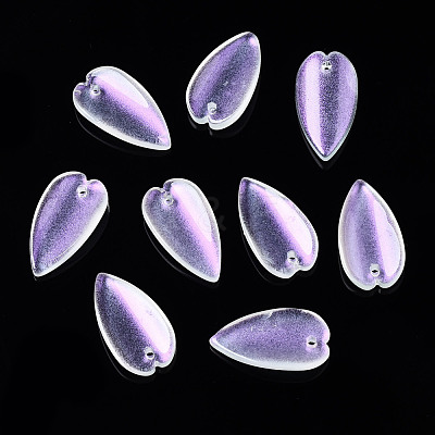 Transparent Spray Painted Glass Pendants GGLA-S054-013B-02-1