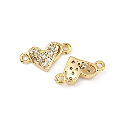 SHEGRACE Brass Micro Pave Clear Cubic Zirconia Connector Charms XGRQ3P757-597G-1