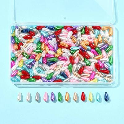 172Pcs 102G ABS Plastic Imitation Pearl Teardrop Beads MACR-FS0002-24-1