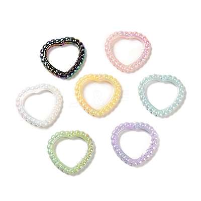 UV Plating Rainbow Iridescent Acrylic Bead Frames OACR-P020-03-1