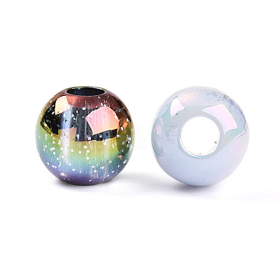 Transparent UV Plating Acrylic Beads OACR-I015-36-1