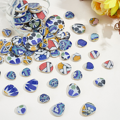 500G 4 Colors Mosaic Tiles Porcelain Cabochons DIY-SP0007-87-1
