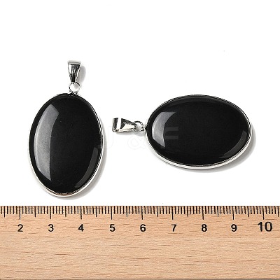 Natural Obsidian Pendants G-M415-01P-01-1