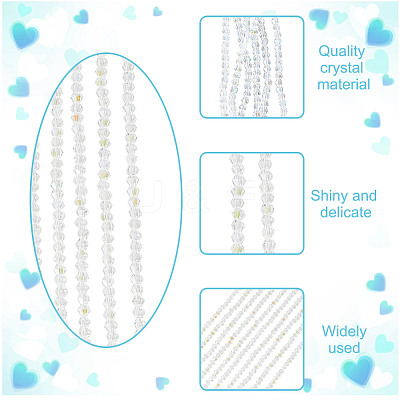 10 Strands Imitate Austrian Crystal Bicone Glass Beads Strands GLAA-HY0001-37A-1