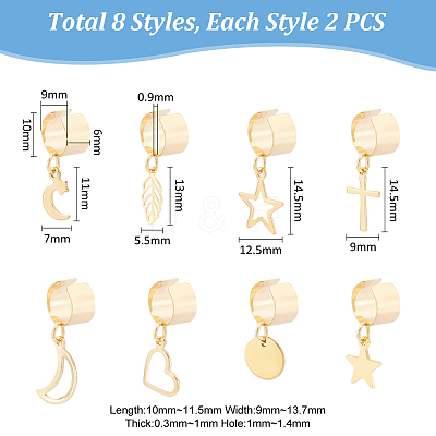 8 Pairs 8 Style 304 Stainless Steel Cuff Earrings EJEW-UN00004-1