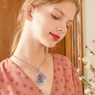 1Pc Teardrop Alloy Locket Pendants FIND-FH0017-09-1