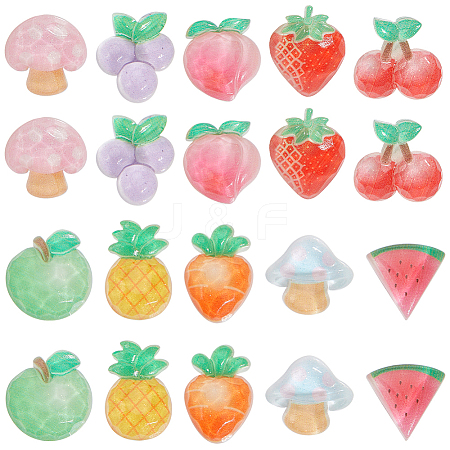 60Pcs 10 Styles Opaque Resin Cabochons RESI-SC0005-92-1