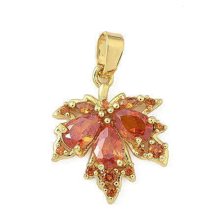 Brass Micro Pave Cubic Zirconia Pendants KK-H076-04G-1
