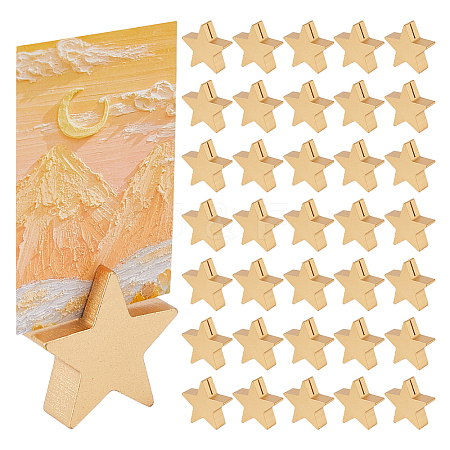 4 Sets Wood Name Card Clip AJEW-FH0009-24A-1