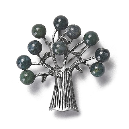 Resin Imitation Agate Tree Brooches LS-JEWB-M033-01AS-03-1