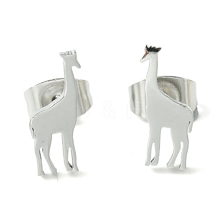 Non-Tarnish Cute Little Animal Theme 304 Stainless Steel Stud Earrings EJEW-B041-04H-P-1