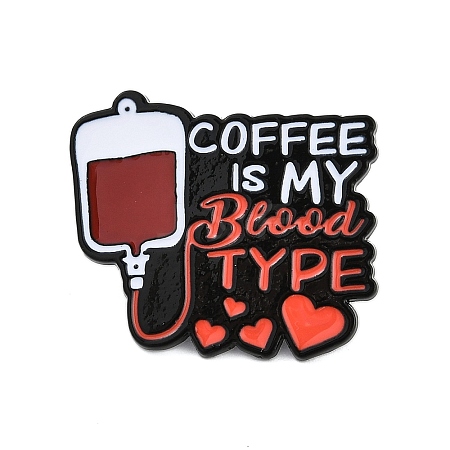 Transfusion Coffee with Word Enamel Pins JEWB-Q014-11B-1