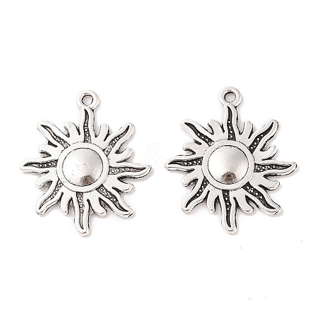 Tibetan Style Alloy Sun Pendants TIBEP-S291-12-RS-1