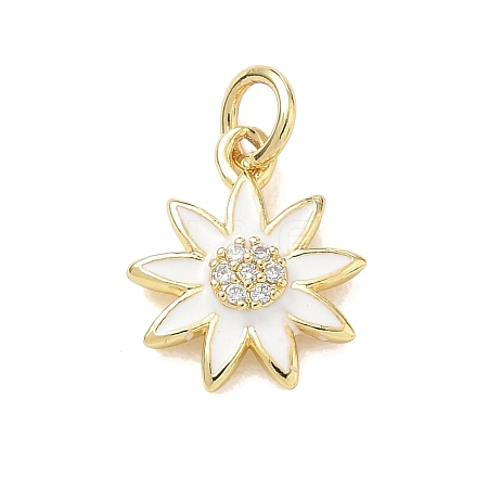 Brass Micro Pave Clear Cubic Zirconia Charms CU-CBADD0C-08G-01-1