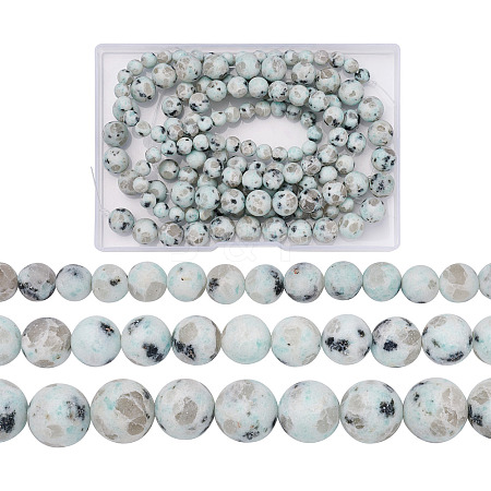 3 Strands 3 Style Natural Sesame Jasper/Kiwi Jasper Beads Strands G-YS0001-05-1