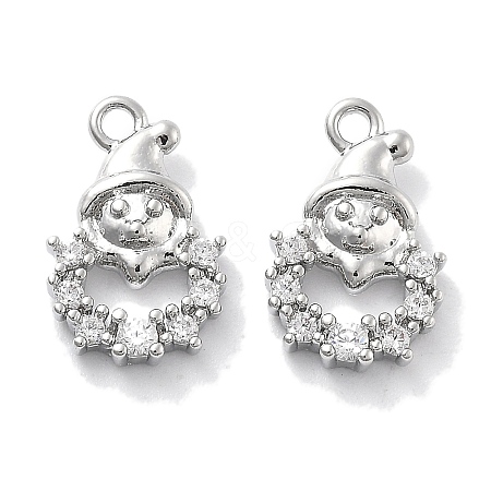 Micro Pave Clear Cubic Zirconia Pendants KK-M102-03P-1