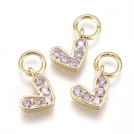 Brass Micro Pave Cubic Zirconia Charms ZIRC-F111-08G-09-1