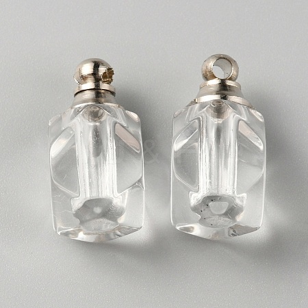 Glass Bottle Locket Pendants GLAA-WH0033-64-1