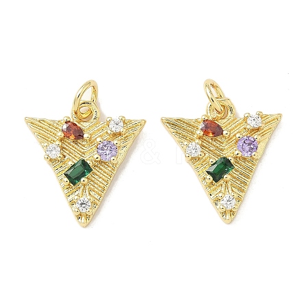 Brass Micro Pave Cubic Zirconia Pendants KK-Z120-23G-1