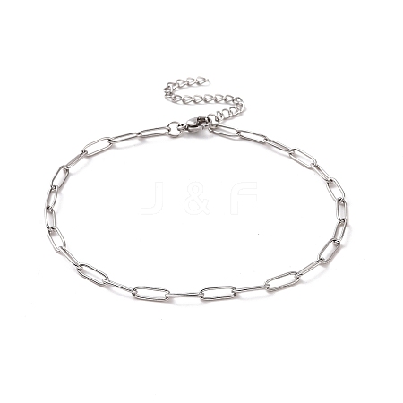 304 Stainless Steel Paperclip Chain Bracelet for Men Women BJEW-E031-03P-04-1