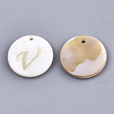 Natural Freshwater Shell Pendants SHEL-N027-04V-1