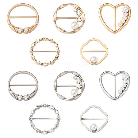 10Pcs 10 Style Alloy Slide Buckles FIND-BY0001-10-1