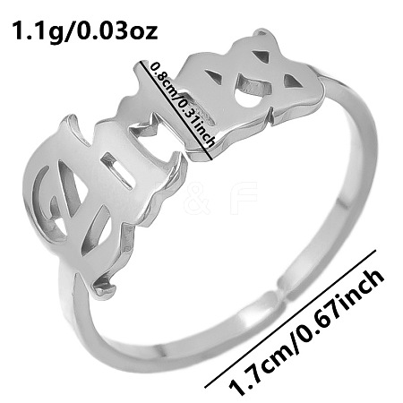 Adjustable Stainless Steel Constellations Cuff Ring for Couples TY6304-1-1