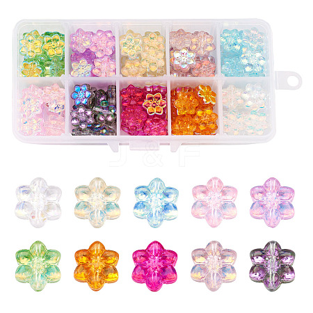 150Pcs 10 Colors Electroplate Glass Beads EGLA-TA0013-65-1