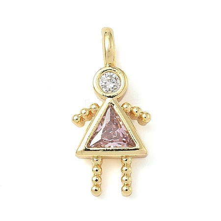 Brass Micro Pave Cubic Zirconia Pendants ZIRC-I356-17G-B10-1