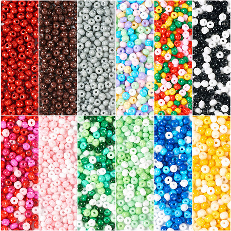 12 Bags 12 Colors Baking Paint Opaque Glass Bead GLAA-TA0002-27-1