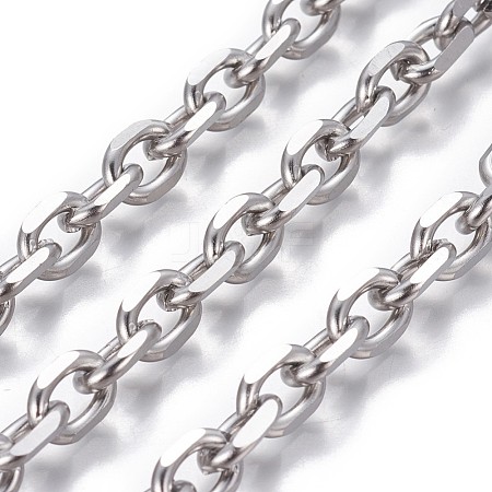 Non-Tarnish 3.28 Feet 304 Stainless Steel Cable Chains X-CHS-P007-27P-02-1