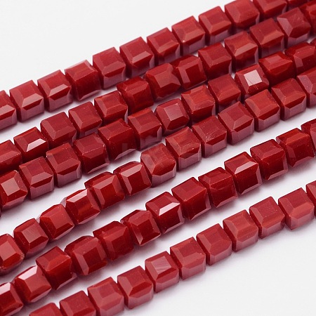 Faceted Cube Glass Bead Strands EGLA-E041-2mm-A01-1