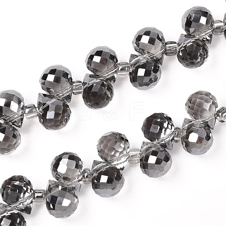 Electroplate Transparent Glass Beads Strands EGLA-M030-01A-PL02-1