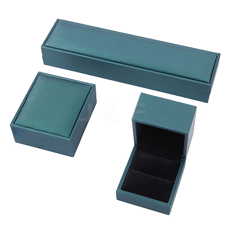 DICOSMETIC 3pcs 3 styles PU Leather Jewelry Storage Boxes Set CON-DC0001-07-1