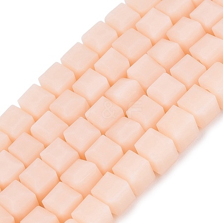 Opaque Frosted Glass Beads Strands GLAA-N072-01A-B02-1