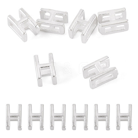 6Pcs 925 Sterling Silver Hollow Initial Beads STER-TA0001-53H-1