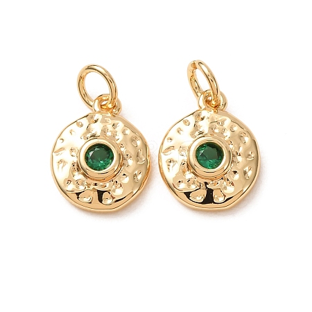 Brass Micro Pave Cubic Zirconia Charms CU-K002-41G-C-1