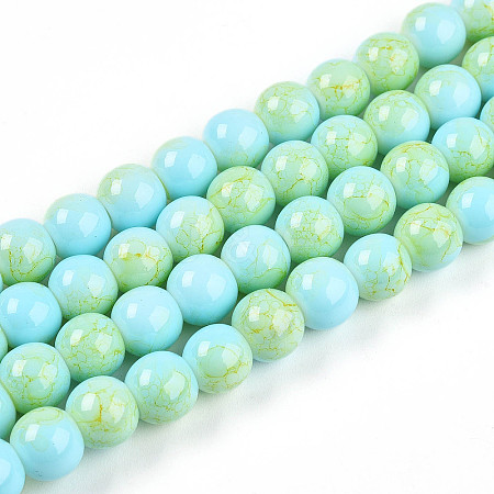 Baking Paint Glass Beads Strands DGLA-N003-8mm-C04-1