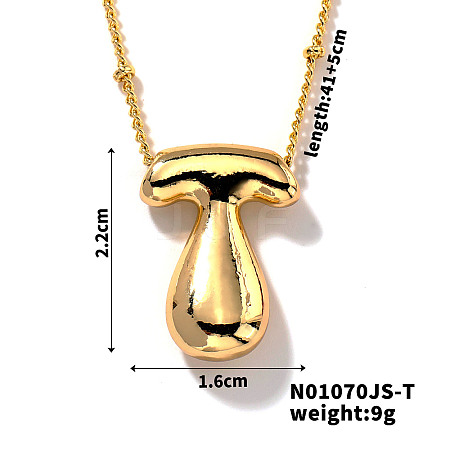 Simple and Stylish Brass Letter Pendant Satellite Chain Necklaces for Women Men GF2554-20-1