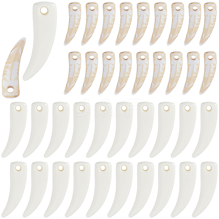 60Pcs 2 Styles Opaque Acrylic Pendants OACR-SP0002-34-1