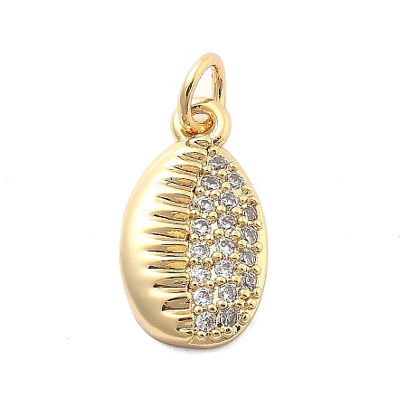 Rack Plating Brass with Cubic Zirconia Pendants KK-Q017-15B-G-1