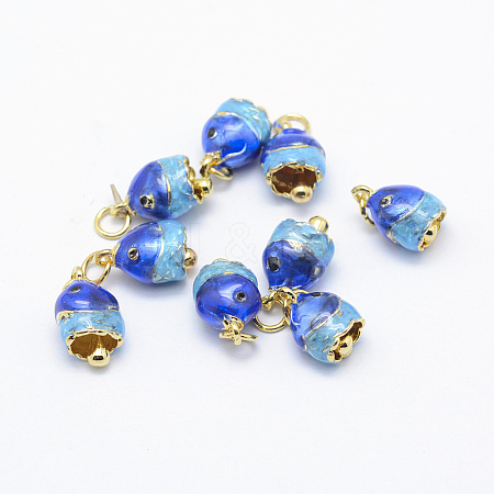 Electroplate Brass Enamel Charms LS-KK-F723-12G-RS-1