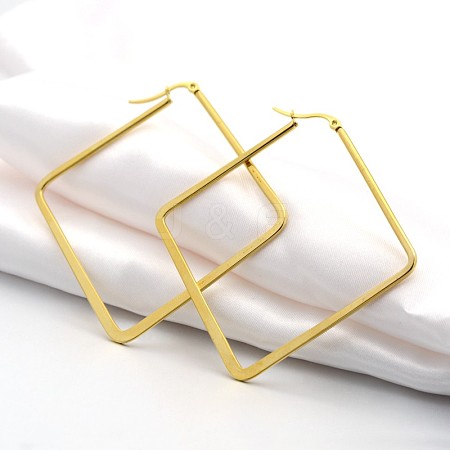 304 Stainless Steel Angular Hoop Earrings EJEW-P066-04G-1